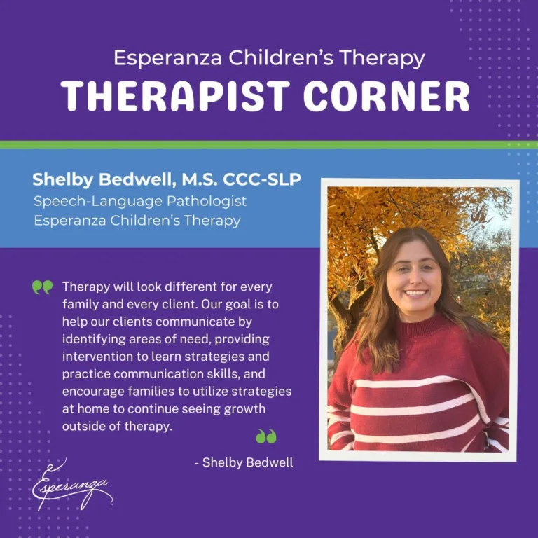 Shelby Bedwell, M.S. CCC-SLP, Rincón de Terapia Esperanza